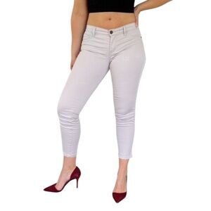 New York & Company light khaki low rise crop cotton stretch skinny pants size 0